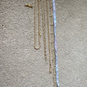 Elegant Gold Pearl Necklace set of 4